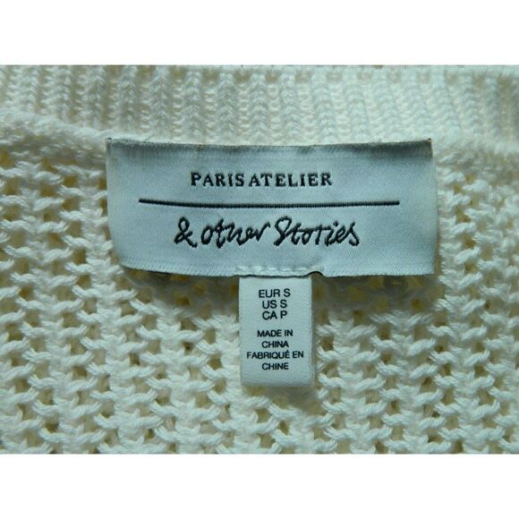 & Other Stories Sweater Ivory‎ Open Crochet Open Knit Women Size Small - Picture 8 of 8